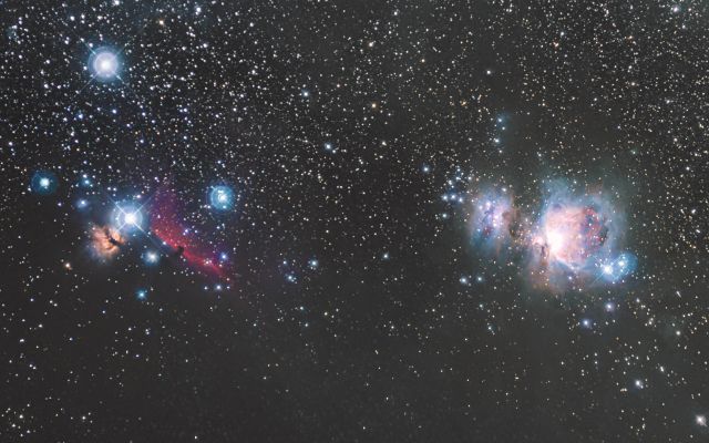 Région d'Orion : IC 434, NGC 2024 et M42